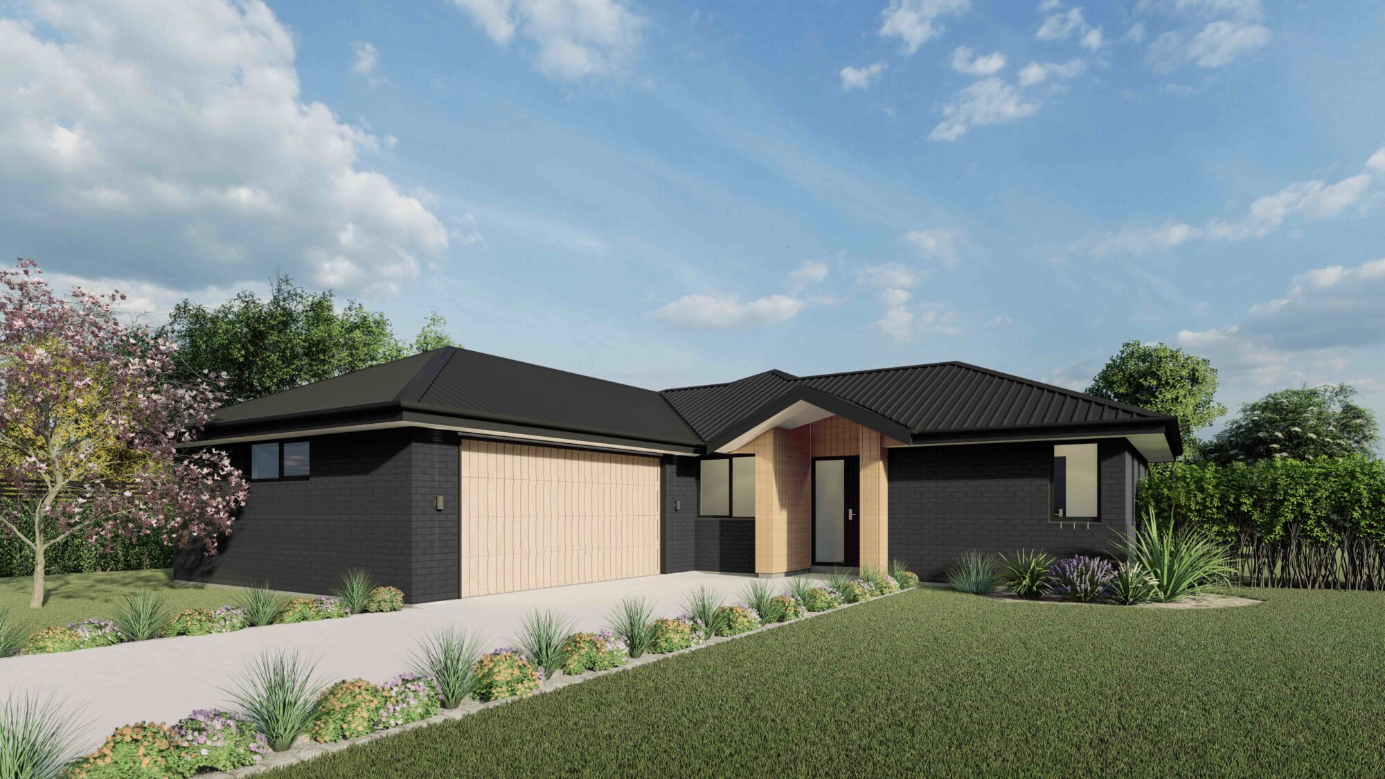 A picture of the Blazer plan - a beautiful and spacious NZ house plan with a 182 m2 floor area, 3 Bedrooms, and 2 Bathrooms.