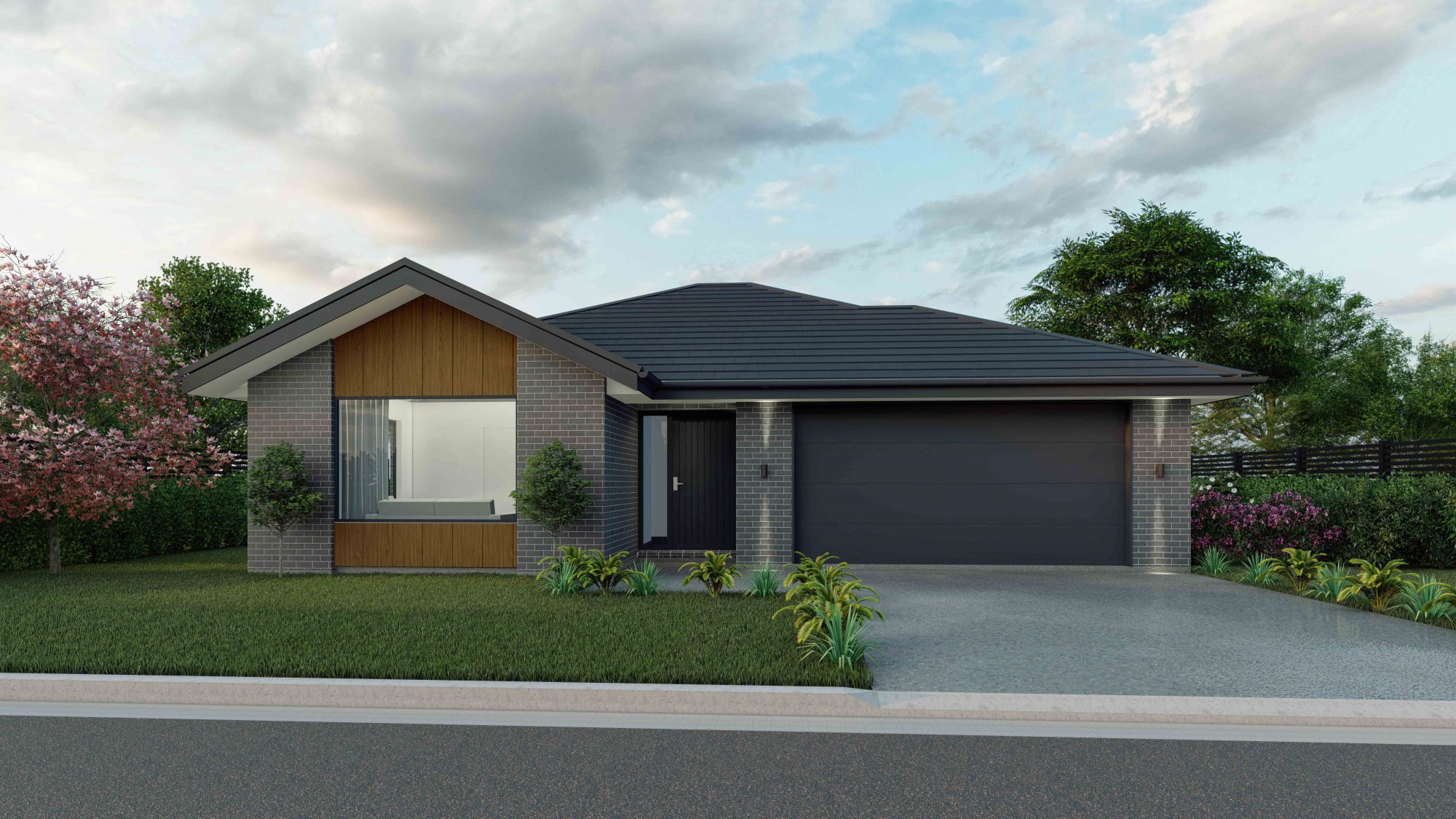 A picture of the Hadlee plan - a beautiful and spacious NZ house plan with a 174 m2 floor area, 3 Bedrooms, and 2 Bathrooms.