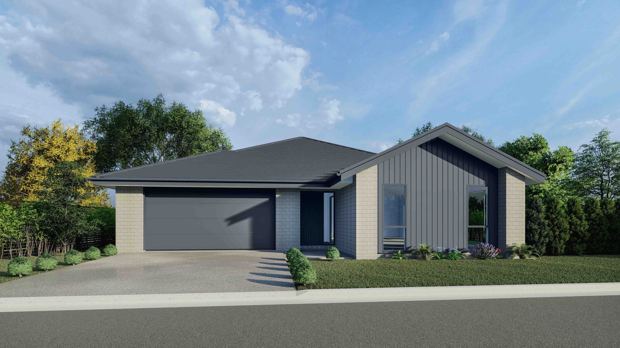 A picture of the Carrington plan - a beautiful and spacious NZ house plan with a 174 m2 floor area, 3 Bedrooms, and 2 Bathrooms.